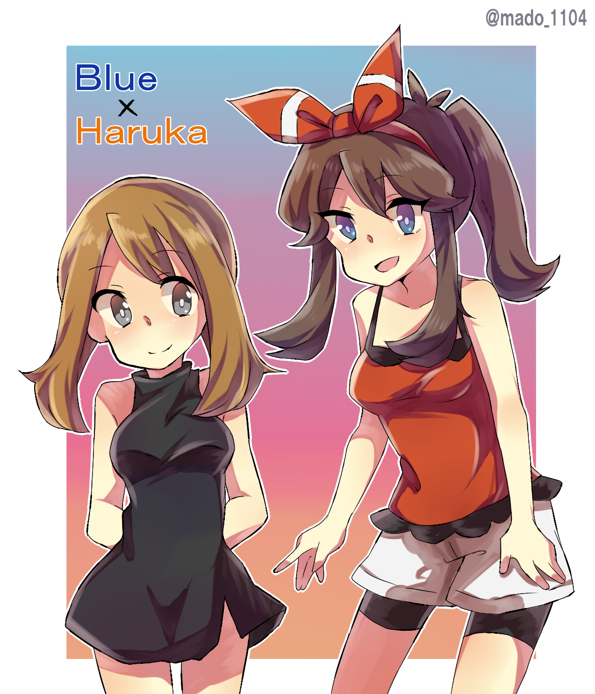 窓子んぬ 在 Twitter 上 ポケモン主人公男女ライバルとスペキャライラスト企画 ブルー ハルカで参加です 衣装交換してもらいました おっぱいコンビ ボソッ 素敵な企画に参加できてうれしい限りです Http T Co 9is32dan4y Twitter