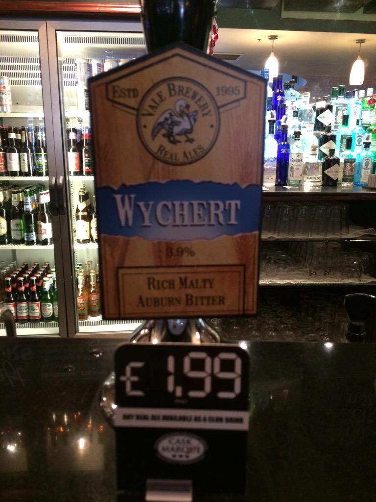 Wychert 3.9% on <a href="/windlesora1/">The Windlesora</a> for only £1.99! <a href="/ValeBrewery/">Vale Brewery</a> <a href="/RealAleLive/">CAMRA</a>