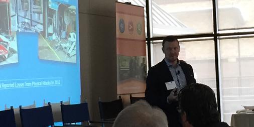 MITSTEX's tweet photo. .@DieboldInc @WatsonDevon talking the juncture of physical and cyber security. #STEXcyber http://t.co/Cma9OpZLlr