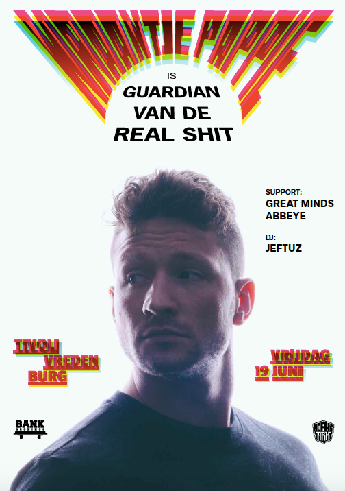 Op 19 juni viert <a href="/kraantjepappie/">Kraantje Pappie</a> Guardian van de Real Shit in <a href="/TiVre_Utrecht/">TivoliVredenburg</a>! Info en tickets:
bit.ly/GVDRSshow