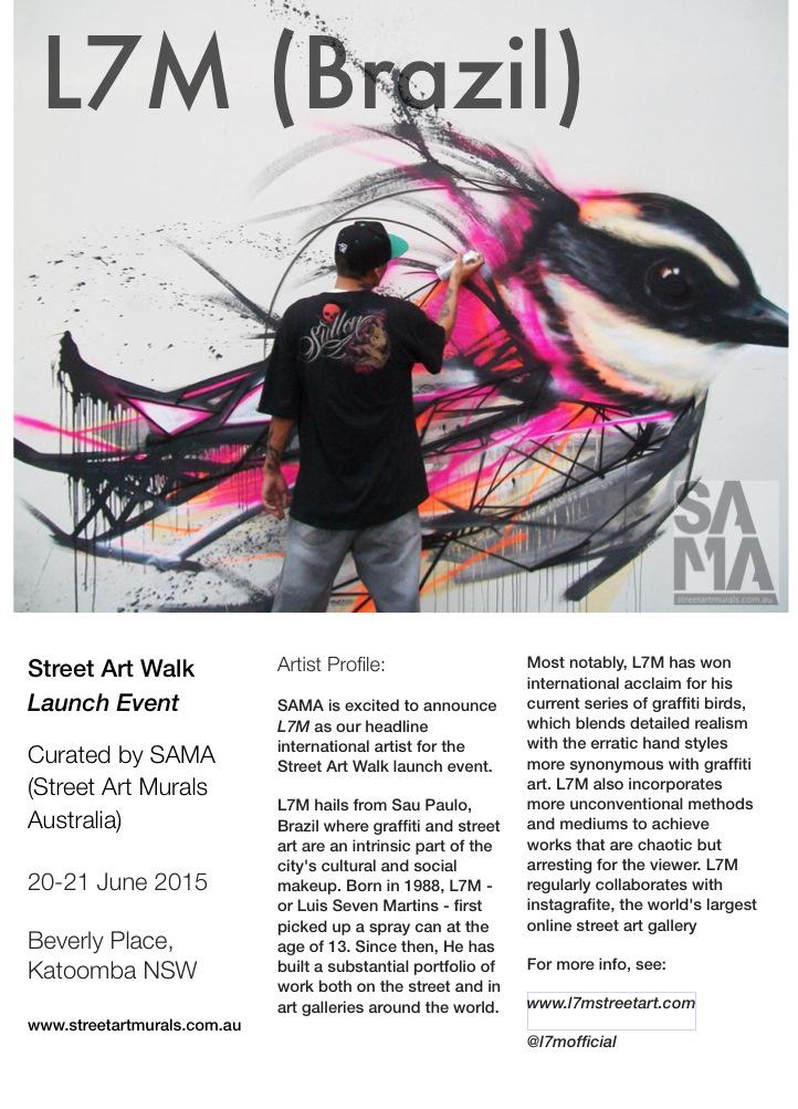 L7M - our headline international artist for the Street Art Walk launch event #streetart