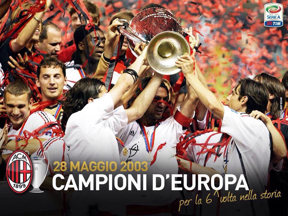 12 tahun yg lalu (28/05/2003) Milan meraih gelar ke-6 di UCL setelah mengalahkan Juventus di All Italian Final.