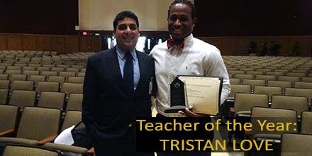 SHMSTC's tweet image. Teacher of the Year, 2014-2015: Tristan Love. #GreatAllOver, #onlyatsam, #wearesam