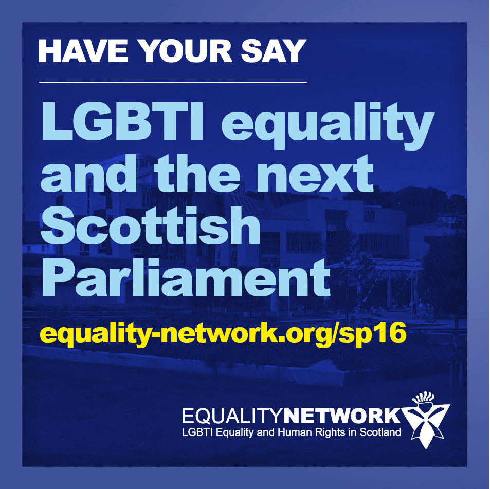 LGBTIScotland's tweet photo. Have your say on the LGBTI equality priorities for the next Scottish Parliament: http://t.co/YlusgYnyOt #LGBTI #sp16 http://t.co/TJhcX3951v