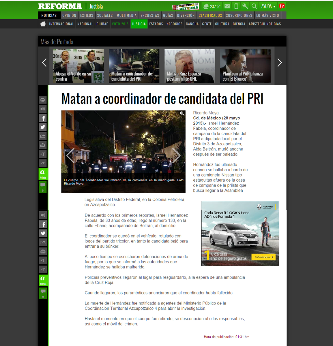 PasionPorAzcapo's tweet photo. Condenable el asesinato de Israel Sánchez, coordinador de una de las campañas del PRI en #Azcapotzalco... No se vale http://t.co/3Ir5XhbMWQ