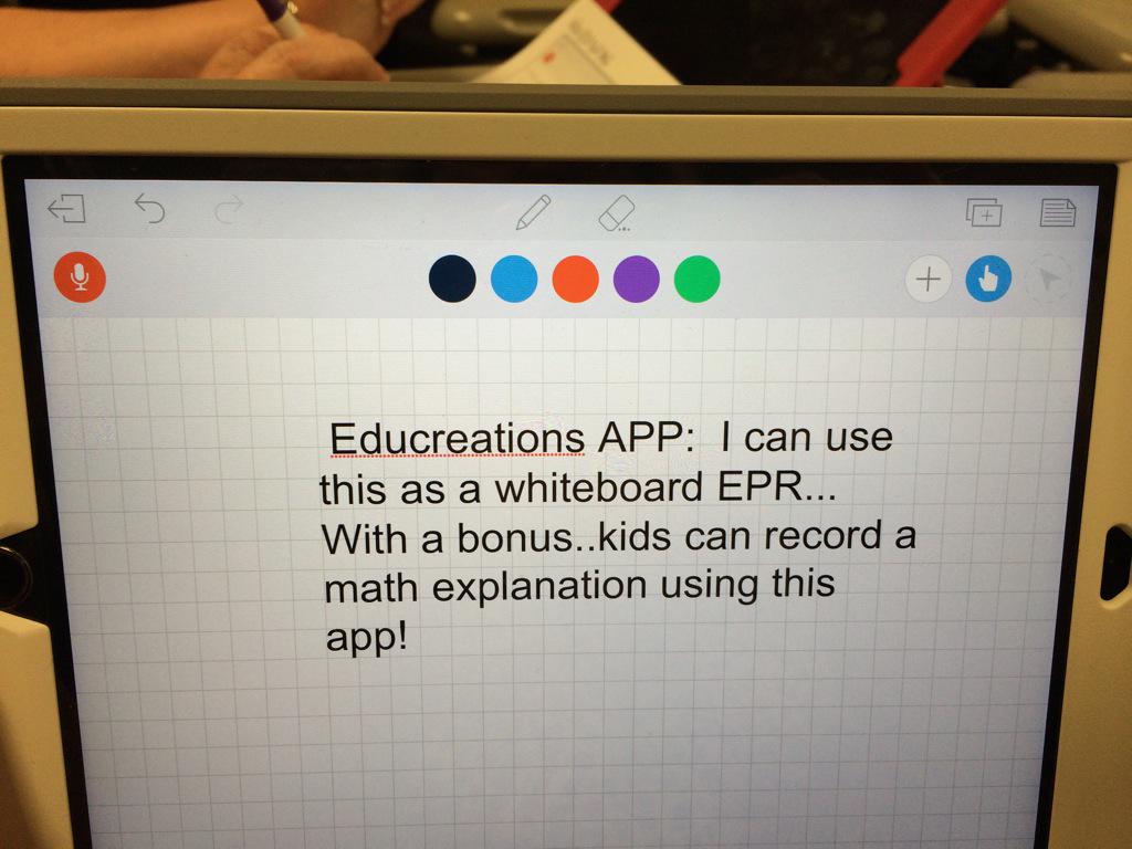 _PattySchroeder's tweet image. @opsedtech Leaning about the Educreation App!
#OPSMSMath