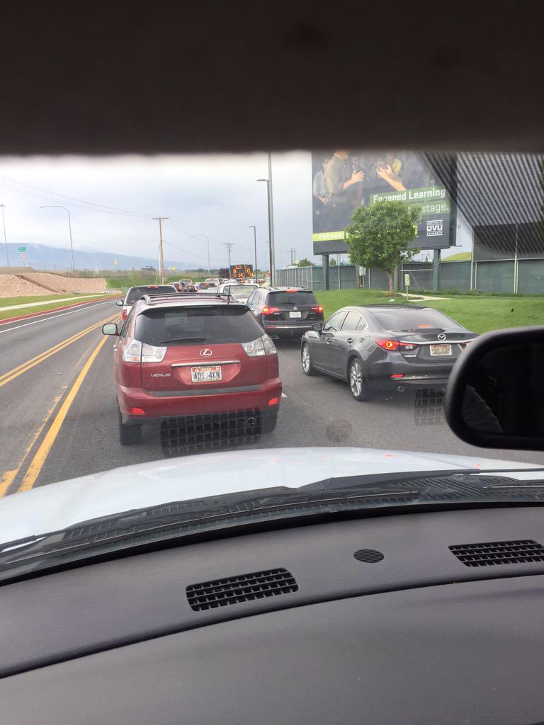 Tried to beat traffic to @UVU today.  No such luck. #HSGraduation