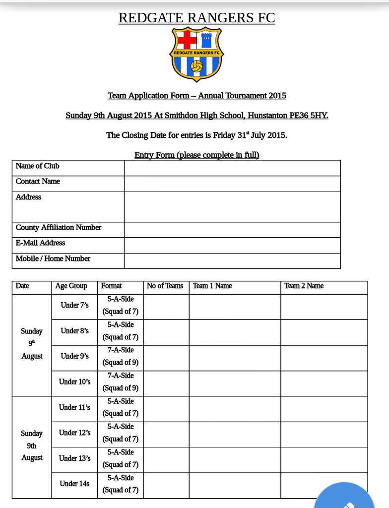 Redgate Rangers Youth Tournament 15
Can We Get A RT <a href="/StantonFC/">StantonFC</a> 
£25 Entry 
U7s - u14s
Sunday 9th Aug 15
#RRYT15