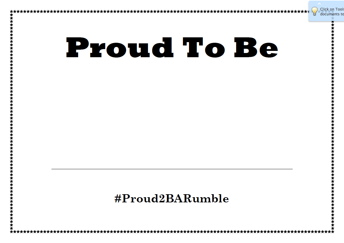 Pioneer_Ap's tweet photo. Print this off at home and tell us what you're proud of being! #Proud2BARumble http://t.co/INOGpHpUeH