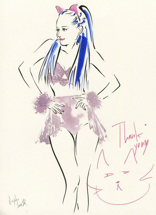 Ariana Grande 何故かアリアナ グランデちゃんにインスタフォローさ 佐瀬麻友子 ほぼイラストと猫 のイラスト