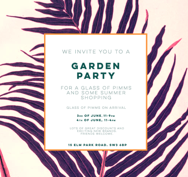 BeachCandyUK's tweet photo. INVITATION to a SUMMER GARDEN PARTY next Wednesday 3rd June from 11am-9pm, and from Thursday 4th June from 11am-5pm http://t.co/E4O0zCi2VX
