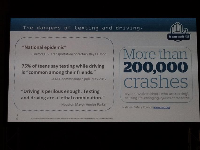 robynmendez's tweet image. @AnniseParker got some love from AT&amp;amp;T's @andreabchicago in the #ItCanWait campaign overview #CMF2015