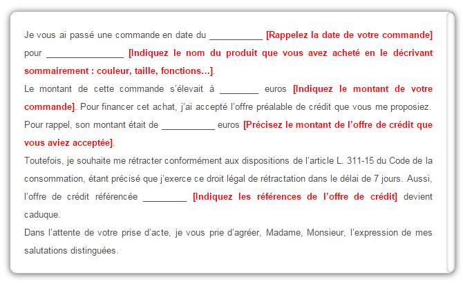 [MODÈLE #LRE] : #lettre type pour l'annulation d'un achat à crédit (sous 7j.)
