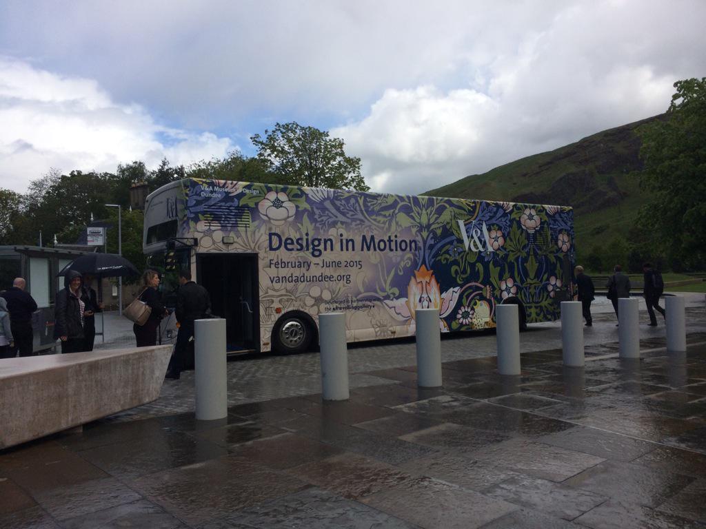 ClaireBaker_lab's tweet image. Good to pop into the #DesigninMotion @VADundee bus today outside the @ScotParl