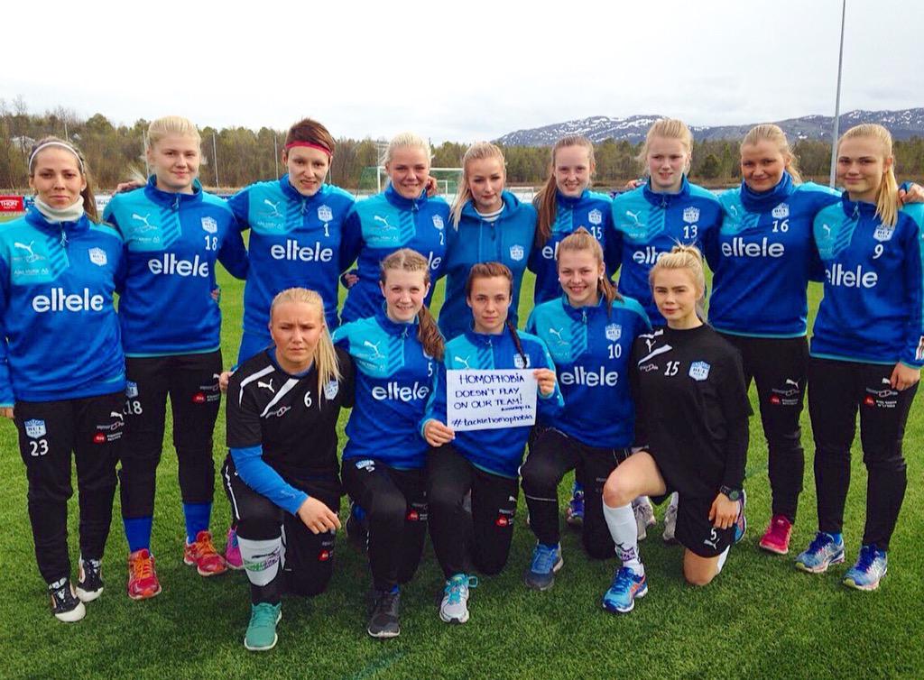 kristinekhagen's tweet photo. homophobia doesn't play on our team! #tacklehomophobia #buldamer #nnunited @Bossekop_UL  #Kvinnefotball http://t.co/HcYF8pcqd1