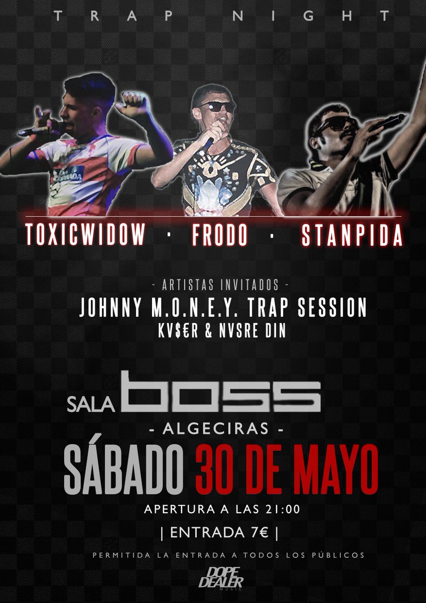 DopeDealerMusic's tweet photo. Entradas anticipadas para este sábado en el 633187663

30 de mayo @BossAlgeciras http://t.co/q9kpbfDH1i