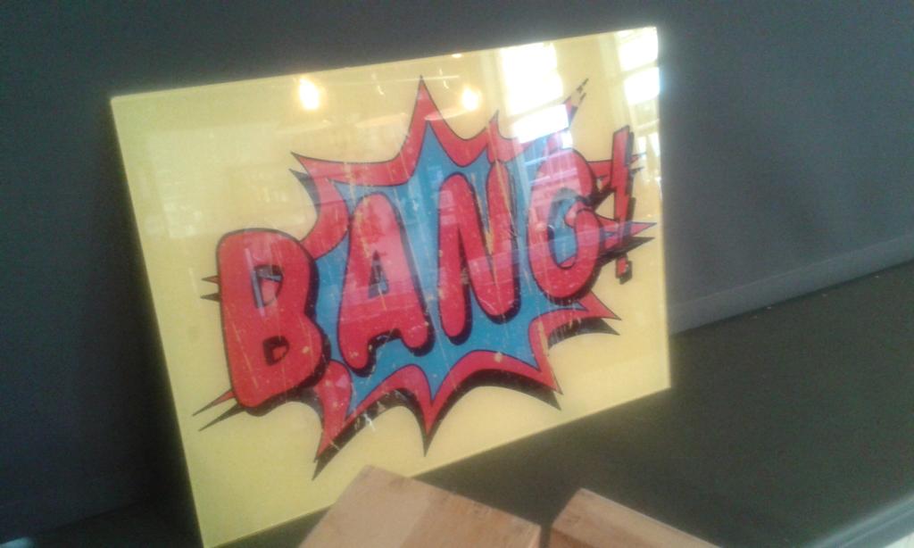 Kwoff_Wine's tweet photo. New artwork arrived for the window. #bang! #bury #kwoff #openlatetonight http://t.co/nUYwGr9T6J