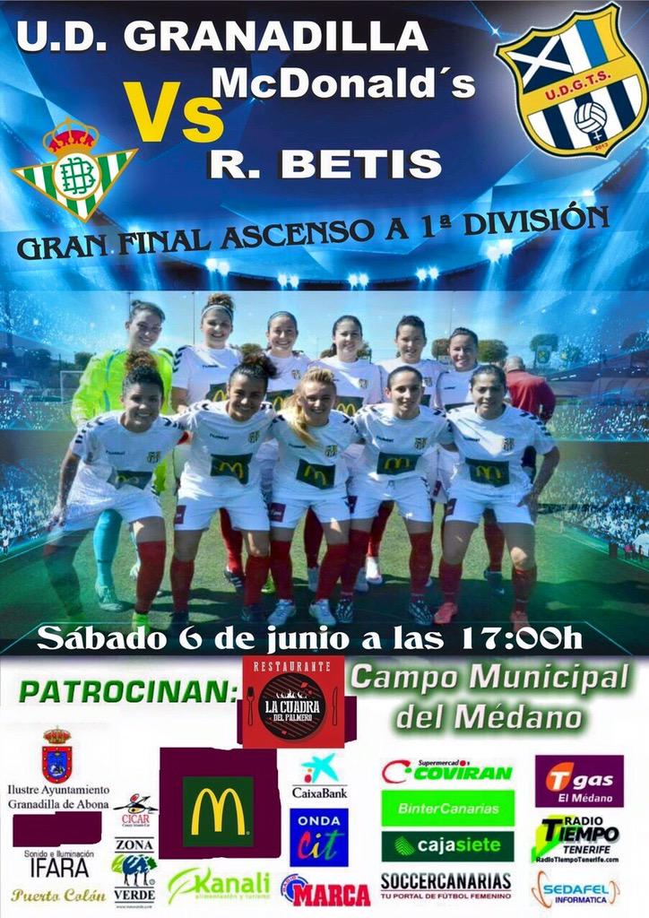 "Un Único Sueño ASCENDER A PRIMERA"
6 Junio a las 17:00 H en el Medano se citan.
@UDGTenerife - <a href="/rbbfeminas/">rbbfeminas</a> 
#futfem