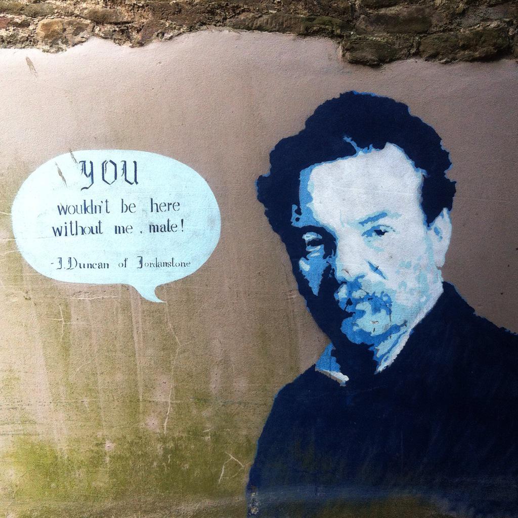 "You wouldn't be here without me, mate." A wee reminder from James Duncan of Jordanstone. <a href="/DJCAD/">DJCAD, UoD</a> #DJCADdegreeshow
