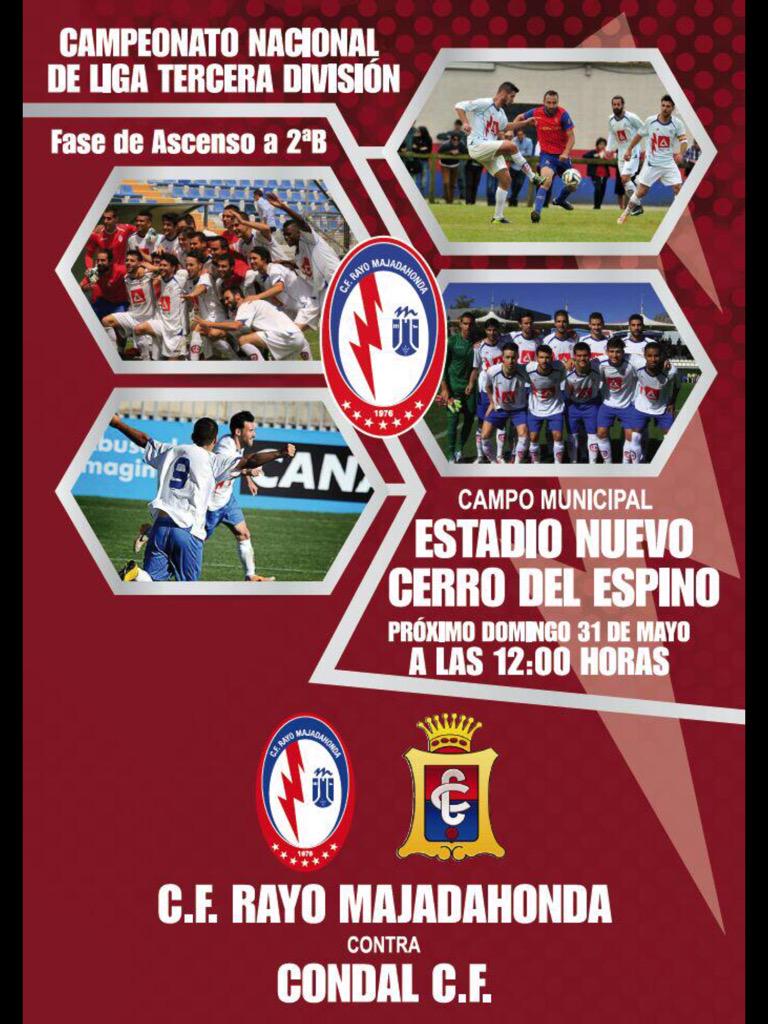 AreaTecnicaTV's tweet photo. Playoff Ascenso 2B;
D-12h @RMajadahonda-@Condalclub Los de Iriondo si ganan o empatan a -de 2 goles, ascenderán a 2B http://t.co/6c7rzZAAsT