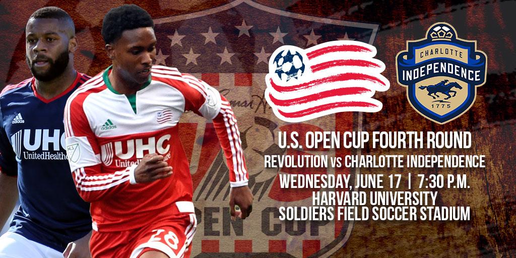 NERevolution's tweet photo. Tix for #NERevs-@CLTIndependence in the 4th Round of the @opencup will go on-sale this Sunday! http://t.co/kTQaAEvt77 http://t.co/hN3MEfej7G