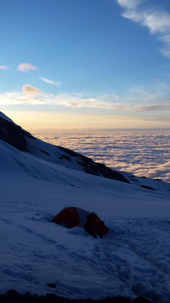 No joy on Rainier for Alums Cyrus Desmarais and David Dunphy along with Dave Gilbert. Not a bad camp site though!