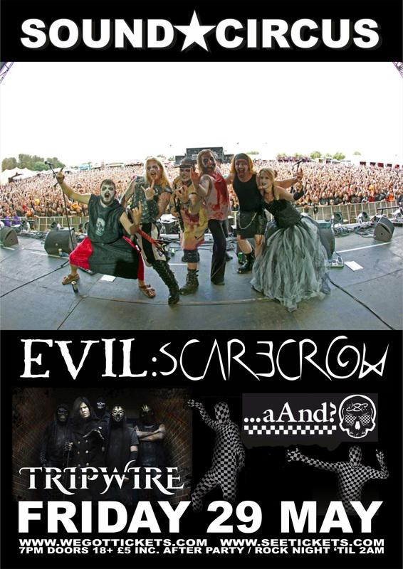 tripwiremetal's tweet photo. Tripwire play @soundcircusclub with @EvilScarecrowUK tomorrow night! See their new endorsed @cassidyguitars. #gig http://t.co/Zu0nGDxA6d