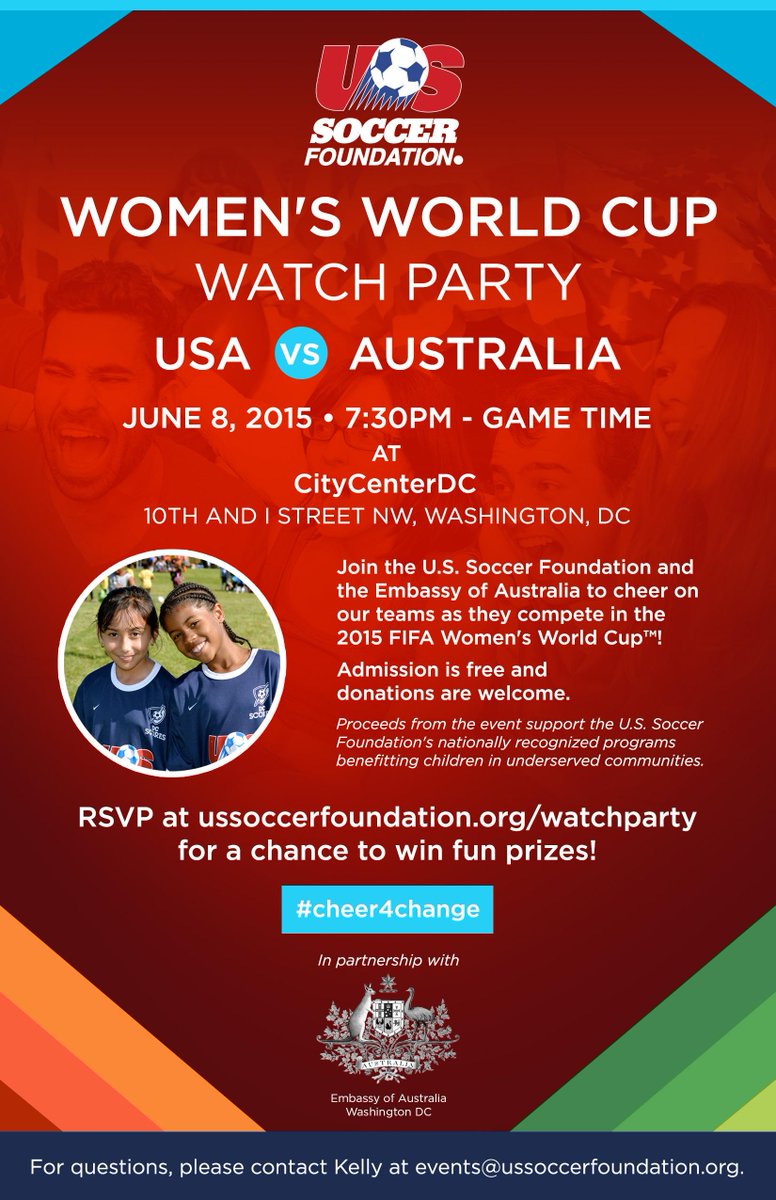 ussoccerfndn's tweet photo. You're invited! Who's ready to #cheer4change? http://t.co/OMokKGeT7N http://t.co/BSAMRnK92F