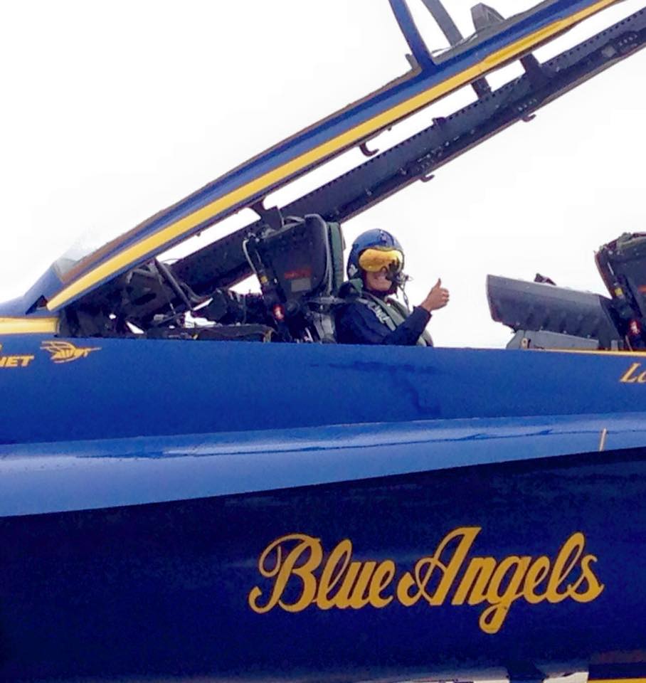 URIBusiness's tweet photo. Congrats to our beloved @universityofri academic advisor, Kathy Conlon, who flew with the @BlueAngels today! #URI2015 http://t.co/dtSIIfTWil
