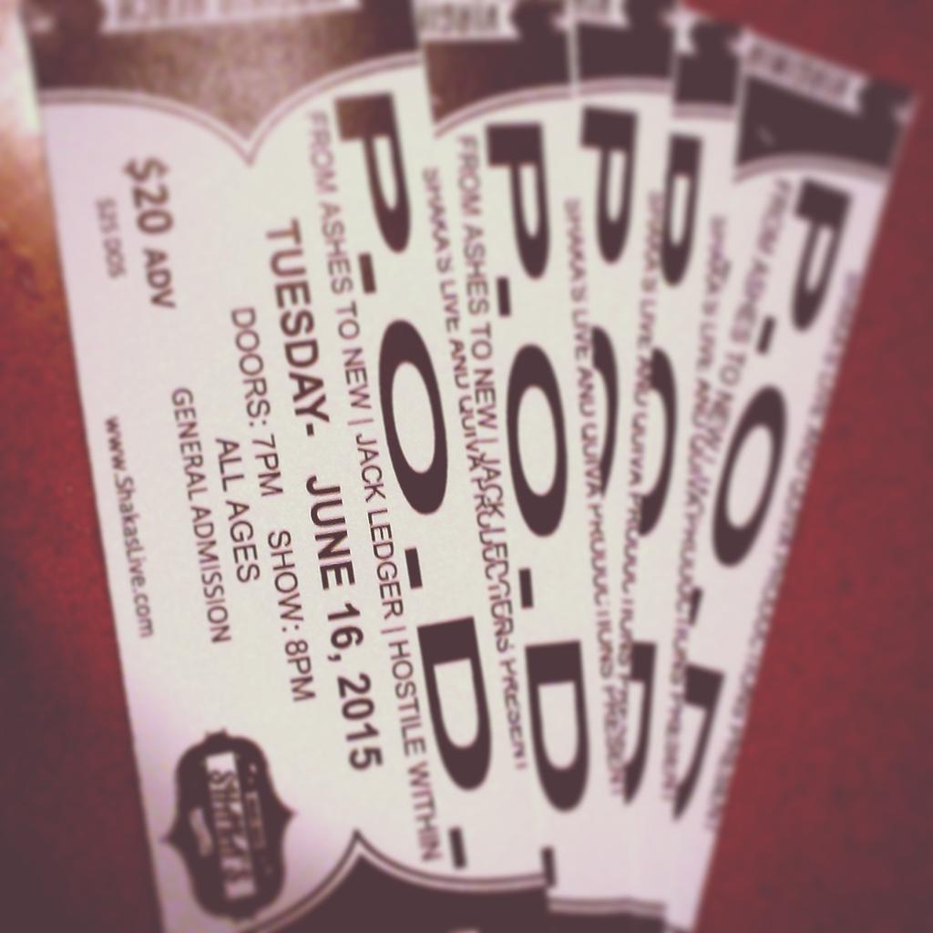 VAbands101's tweet photo. @POD is coming to @shakaslive . We have tickets available. #Tickets #jackledger #podband #june16 #vabeach http://t.co/3DkN2RGeFr