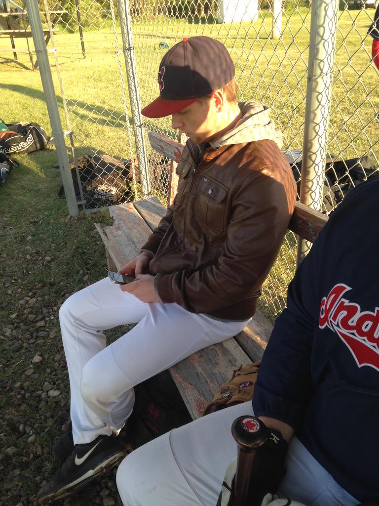 Indians beat the Reds 1-0. <a href="/qvbl/">QVBL</a> starting pitcher shown here during second inning stretch @A_Bentz33