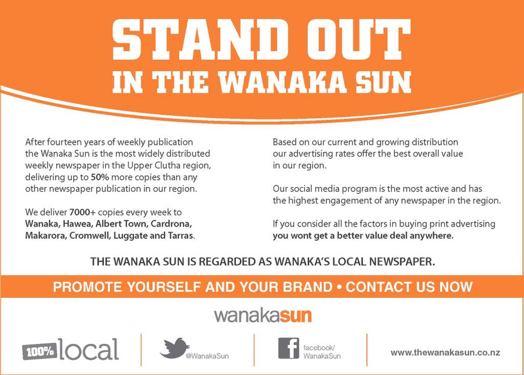 Target yr marketing directly at the people who need &amp; want your service or product. Everybody reads the #Wanaka Sun!