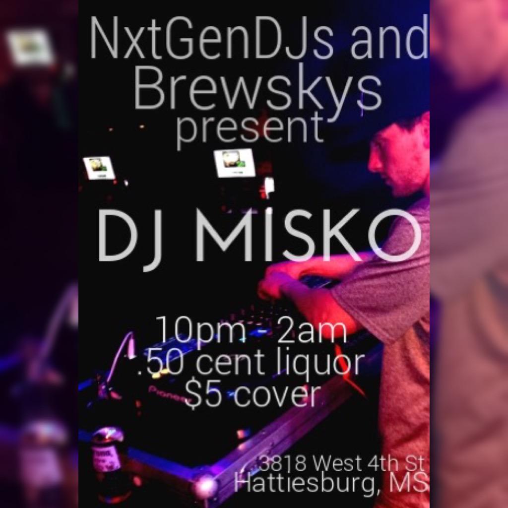 BrewskysHatti's tweet photo. Thirsty Thursday and 50 cent liquor starts at 10!! DJ Misko on the tables to play some Hip Hop favorites. $5 cover!! http://t.co/wjqGfI9MzS