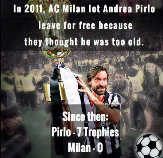 FootballFunnys's tweet photo. No Pirlo, no party. http://t.co/CUWaZOMqtL