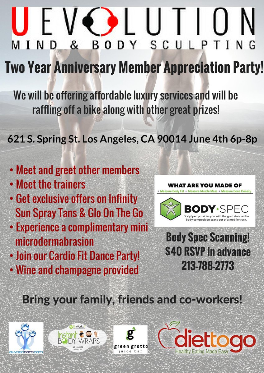 U_Evolution's tweet photo. One week from today! #DTLA Anniversary party!! Come join us for a fun filled night! Open to non-members &amp; members! http://t.co/TTAhGhEat6