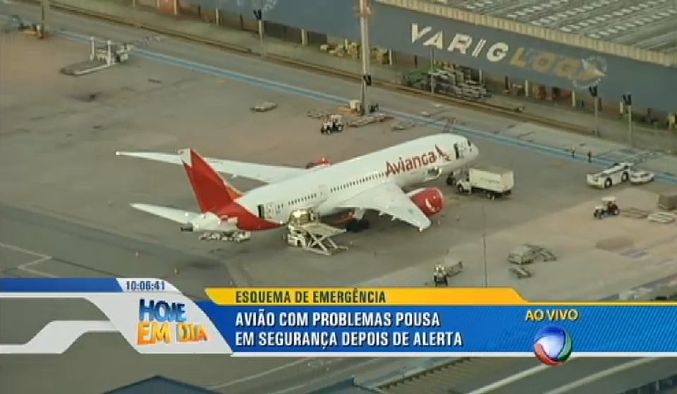 TraficoAereoLA's tweet photo. Vuelo @Avianca #AV85 BOGOTA-SAO PAULO de la noche anterior fue declarado en emergencia, avión N780AV aterrizó,,, 1/2 http://t.co/Abqc4HwuUG