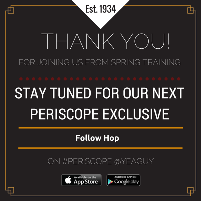 TheCadets's tweet photo. Thanks for joining us at Spring Training. Stay tuned for our next update. Follow Hop @yeaguy #Periscope #PowerOf10 http://t.co/OpIfE7Df7I