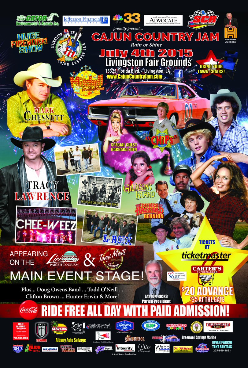 Getting Ready for the Cajun Country Jam! Tix at all Carter's Supermarkets in Livingston Parish