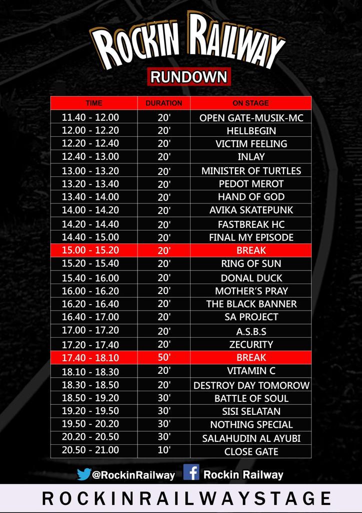 RUNDOWN #RR2015 #SOLO

11.30-11.45 Open Gate Sound
11.45-12.00 MC
12.00-12.20 Hellbegin
12.20-12.40 Victim Feeling