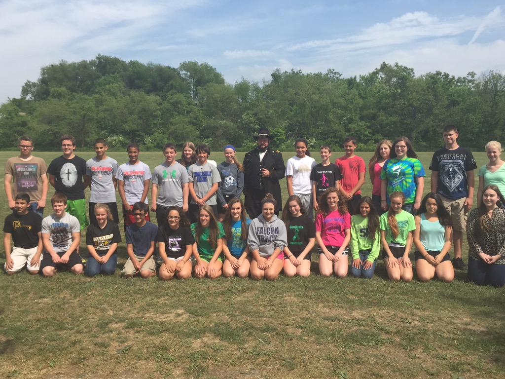 cajhfalcons's tweet photo. Ulysses S. Grant is in Connellsville checking on the students' hard work for tomorrow's Civil War Fest. Be there! http://t.co/GoeYPIE8NW