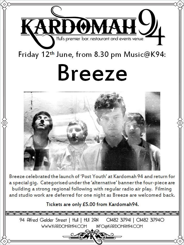 StrataSpeak's tweet photo. There's still @weareBREEZE tickets available in @Kardomah94 - show your support for #sovsigns Adam and #localmusic http://t.co/wRRicTfy1o