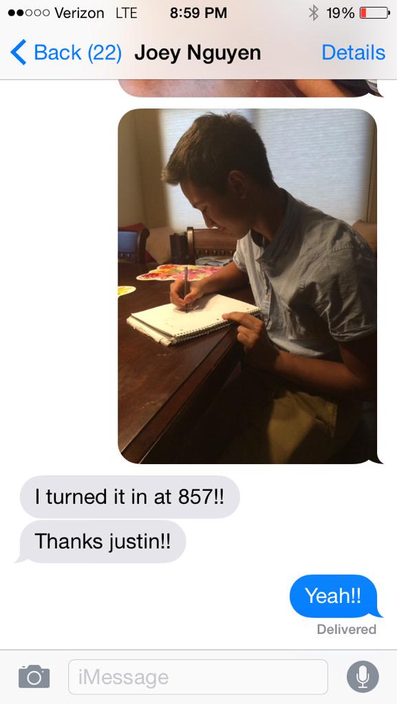 JustinGrubb16's tweet photo. When Joey needs a last minute pic for the BIRP http://t.co/22CEMFCP7i