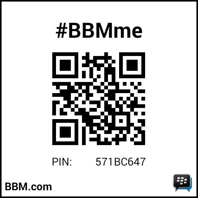 #BBMme PIN: 571BC647
pin.bbm.com/571BC647