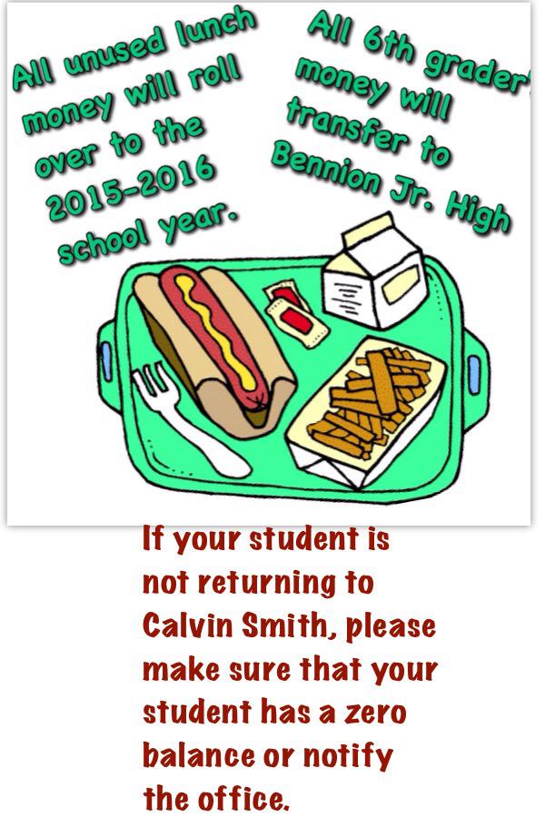 CalvinSmithPTA's tweet photo. @GraniteSchools #SchoolLunch #LunchMoney #CalvinSmithElementary http://t.co/VS3ZfNzvDE