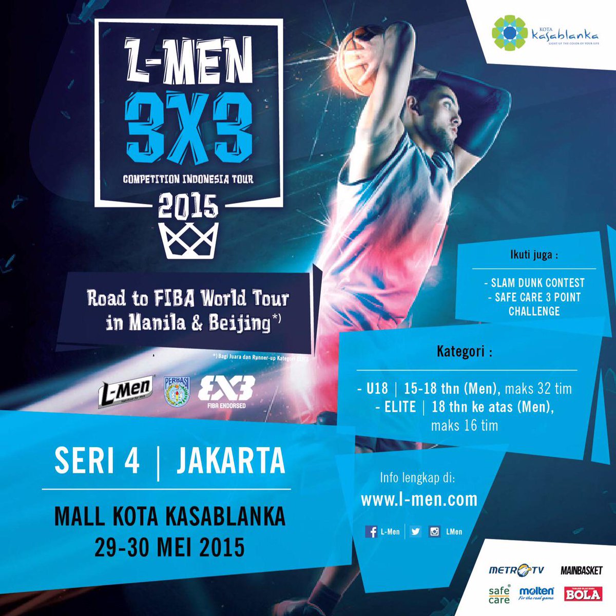 LMen's tweet photo. Saksikan penampilan tim-tim 3X3 Jakarta yang berlaga di Kota Kasablanka (Fashion Atrium) hari ini http://t.co/ZwqCWRdrJh