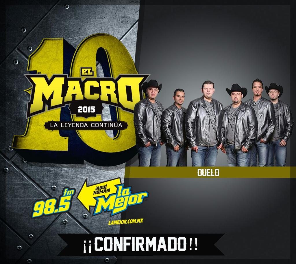 lamejorfm985's tweet photo. Confirmado Grupo Duelo!!! #ElMacro985 #17deJunio http://t.co/STQanrEZ8Y
