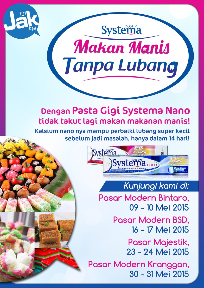 Biar makin tau cara mencegah gigi berlubang, dateng yuk ke event #SweetoothTreatooth weekend ini! @SystemaSolution