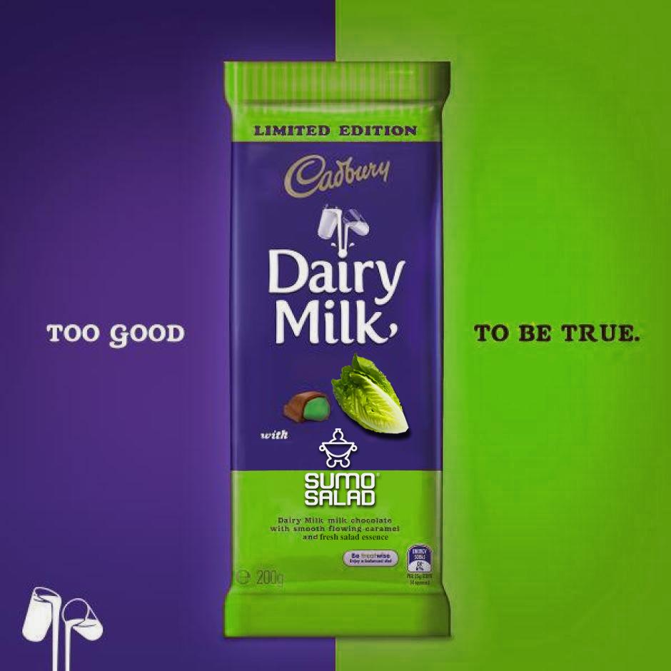 SumoSalad's tweet photo. Balanced diet level up. Your move @CadburyAU #chocpluswhat http://t.co/Xse0ihIwEd