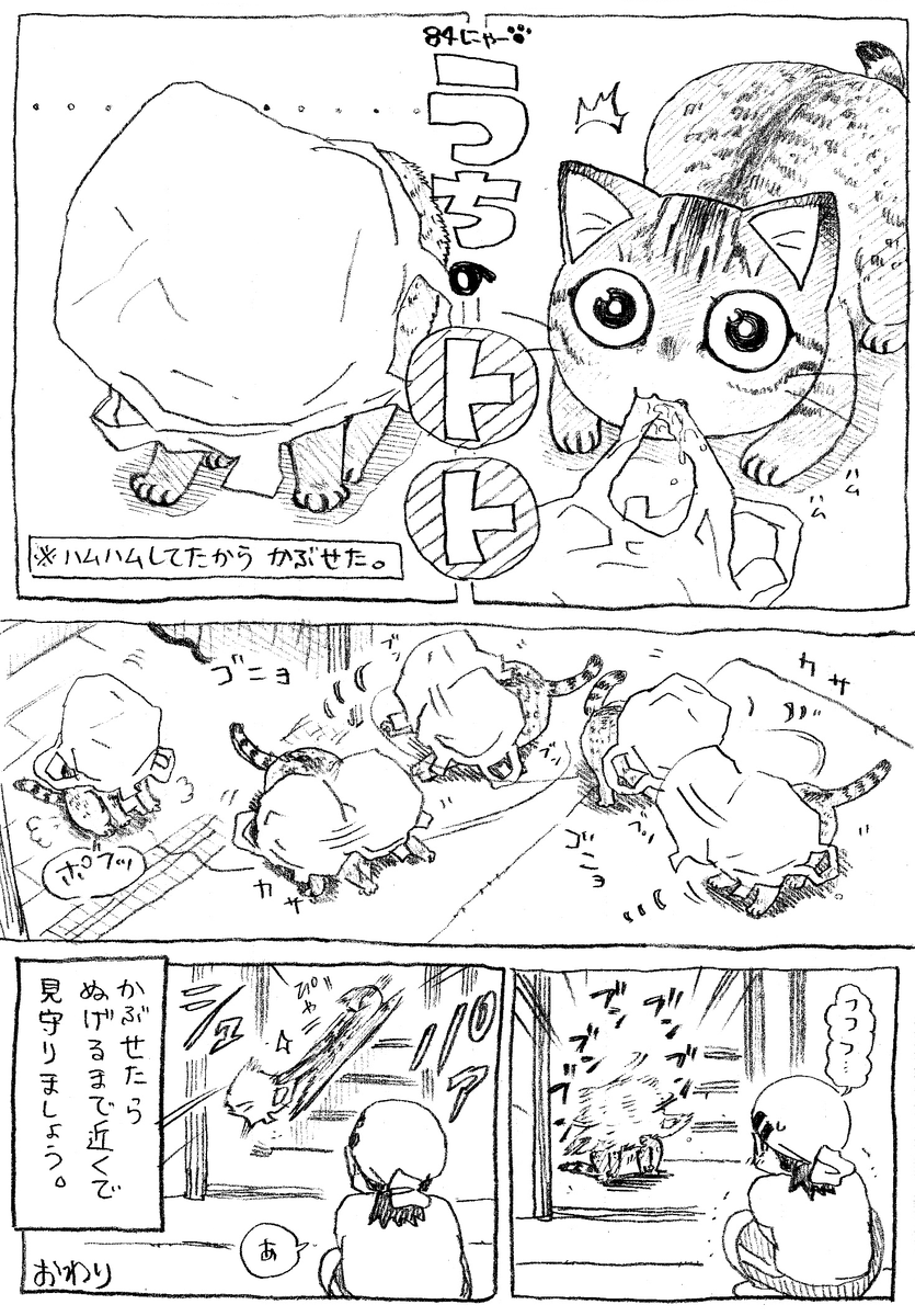 ねこまんが。第84話。トイレに座るときに腰をぬかし、ギックリの予習訓練を受けました…。辛い。未来が怖い。 