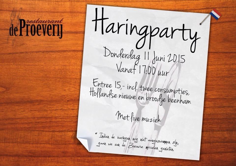 Alvast voor in de agenda: Haringparty met live muziek, restaurant de Proeverij #Zierikzee, 11 juni